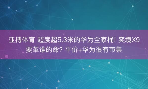 亚搏体育 超度超5.3米的华为全家桶! 奕境X9要革谁的命? 平价+华为很有市集