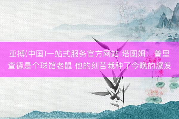 亚搏(中国)一站式服务官方网站 塔图姆：普里查德是个球馆老鼠 他的刻苦栽种了今晚的爆发