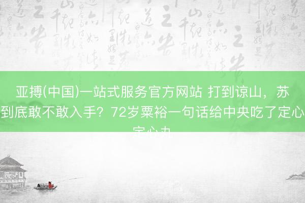 亚搏(中国)一站式服务官方网站 打到谅山，苏联到底敢不敢入手？72岁粟裕一句话给中央吃了定心丸